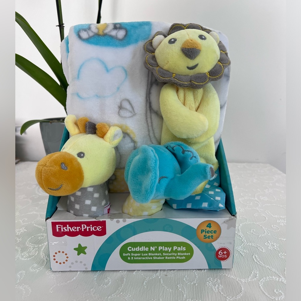 Fisher-Price Cuddle N' Play Pals Baby Toy Set - Yellow & Blue